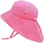 JAN & JUL GRO-with-Me Wide Brim UPF Hat for Toddlers (M: 6-24 Months, Watermelon Pink)