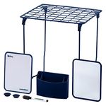 LockerMate 7-Piece Locker Organizer Kit, Includes Locker Shelf, Mirror, Whiteboard, Storage Cup & Dry Erase Marker, Blue