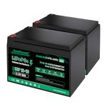 EverExceed 12V 10Ah LiFePO4 Battery Built-in 10A BMS, 4000+ Deep Cycles 12V Lithium Battery for Fish Finder, Lawn Mower, Burglar Alarm System, Lighting, Power Wheels, 2 Pack