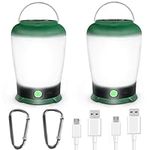 LETOUR 2 Packs Camping Light, Camping Lantern Rechargeable 2000 mAh Portable Tent Light 6 Lighting Modes, Waterproof Emergency Tent Lamp Outage