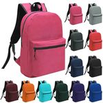 12 Pack Backpacks Bulk, School Backpack for Kids Lightweight Outdoor Travel Book Backpack School Bookbag for Elementary, Middle, High School Students, 17 Inch(12 Colors)