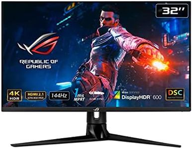 ASUS ROG Swift PG32UQR 32” 4K HDR 144Hz DSC HDMI 2.1 Gaming Monitor - UHD (3840 x 2160), IPS, 1ms, G-SYNC Compatible, Extreme Low Motion Blur Sync, Eye Care, DisplayPort, USB, DisplayHDR 600,Black