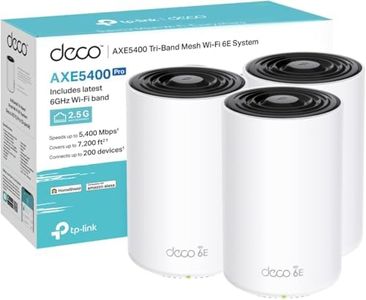 TP-Link Deco XE75 Pro(3-pack) AXE5400Mbps Mesh WiFi 6E System, True Tri-Band Speed, 2.5 Gbps Port, AI-Driven, Coverage up to 7200ft², WiFi Router and Extender Booster, Gaming & 4K, Easy Setup