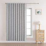 Joydeco 100% Blackout Curtains 96 inches Long Natural Linen Drapes 1 Panels Set Burg for Bedroom Living Room Black Out Darkening Curtain Thermal Insulated Back tab Rod Pocket(70x96 inch,Light Grey)