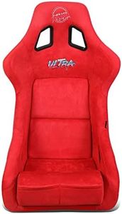 NRG Innovations NRG-FRP-302RDL-ULTRA Prisma Fixed Back Bucket Racing Seat W/Bottom Mount, Washed Up Light Red Seat/Gold Sparkle Back