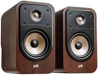 Polk Signature Elite ES20 Bookshelf Speaker - Hi-Res Audio Certified, Dolby Atmos & DTS:X Compatible, 1" Tweeter & 6.5" Woofer, Power Port Technology for Effortless Bass (Pair, Contemporary Walnut)