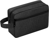 Waterproof Toiletry Bag for Men - Travel Shaving & Cosmetic Organizer with Handle, Portable Gym Shower Bathroom Essentials Bag, Durable Water-Resistant Toiletries Accessories (Black)