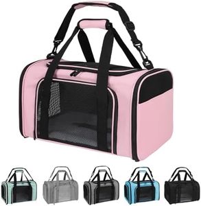 Yipincover Carriers Soft-Sided Pet Carrier Pink for Medium Large Cats Dogs Undertake 35Lbs,Ventilated Mesh Windows,Top Load Cat Carrier with Airline Approved(X-Large,Pink)