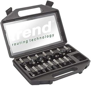 Trend 15 Piece Router Cutter Starter Set, 1/2 Inch Shank, Tungsten Carbide Tipped, Storage Case Included, SET/SS9X1/2TC