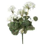 Vickerman Everyday Artificial 20" White Geranium Bush, 4 Piece Set, Faux Indoor Bush, for Home or Office Decor, Maintenance Free