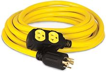 Champion 25-Foot 30-Amp 125/250-Volt Duplex-Style Generator Extension Cord (L14-30P to four 5-20R), Yellow