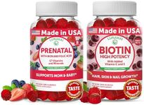 Lunakai Prenatal and Biotin Gummies Bundle - Pregnancy Multivitamin Gummy with Iron & Folic Acid - Hair Skin and Nails Growth Supplement with Vitamin C and E - 30 Days Supply