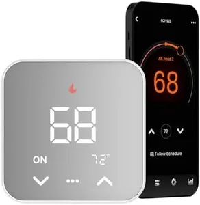 Smart Thermostat for House, WiFi Thermostat Compatible with Alexa and Google Assistant,7day x 8period Programmable Control Tuya/Smart Life, Energy Saving, C-Wire Require