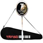 TANSO Wild Fire Full Graphite Ultra Light Weight Carbon Fibre Strung Badminton Racket (35 Lbs Tension,6.5mm ultra slim shaft, 77 Grams, Strung with premium strings and full racquet cover) (Aggressive)