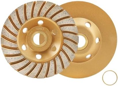 BGTEC Diamond Cup Grinding Wheel, 2pcs/4 Inch Turbo Row Concrete Diamond Grinder Disc for Polishing and Cleaning Granite Marble Masonry Stone（2pcs）