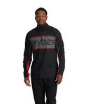 Spyder Men's Standard Paramount Zip T-Neck Mid-Layer, Black