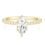 TIGRADE 2CT Engagement Ring for Women Marquise Cut Cubic Zirconia Wedding Band CZ Promise Anniversary Ring Size 4-10, Gold, Size 6