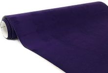 JNK NETWORKS Suede Fabric Wrap - Self Adhesive Film Sticker 8 x 55 Inches Silky Decal Sheet for Car Interior Furniture Upholstery DIY Elastic Stretch Peel and Stick Eggplant