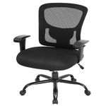 BestOffice Big and Tall Office Chair, 400 lbs Ergonomic Mesh Desk Chair with Lumbar Support and Adjustable armrest Wide Seat Rolling Swivel Task Executive Chair for Home Office (Black)