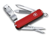 Victorinox Swiss Army Knife - NailClip Wood 580-8 Functions Elegant Nail Care Multi-Tool for on The go- Red, 65 mm, Small (0.6463)