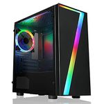 CiT Seven MATX RGB PC Gaming Case, Micro-ATX & Mini ITX Support | Black