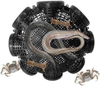 Portable Crab & Eel Trap - 8 Hole Fish Trap Cage for Minnows, Crawfish, Loach & River Shrimp