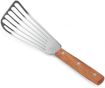 New Star Foodservice 43068 Wood Handle Fish Spatula, 6.5" Blade, Silver