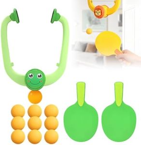 Door Plunking Game, 2026 New Hanging Table Tennis Trainer Portable Set, Adjustable Ping Pong Doorway Game for Kids with Racket and Balls (Green 9PCS)