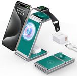 Hohosb Magnetic Charging Station, 3 in 1 Foldable Zinc Alloy Wireless Charger Stand[Compatible with Magsafe Charger] for iPhone 15/14/13/12 Series,AirPods Pro/3/2,Apple Watch/iWatch(Green)