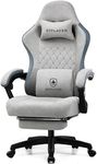 GTPLAYER Gaming Chair, Computer Chair with Pocket Spring Cushion, Linkage Armrests and Footrest, High Back Ergonomic Computer Chair with Lumbar Support Task Chair with Footrest (Grey)