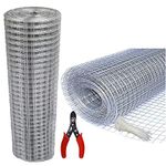 Sai Praseeda Welding Wire Garden Fencing Iron Net With 18 Guage Anti Bird 3Feet/10Feet Netting Uv Stablized With 6 Months Guarantee Free 1 Cutter,100 Pvc Wire Tags, Silver