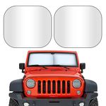 EcoNour 2-Piece Car Windshield Sun Shade | Durable 240T Polyester Sun Shield for Front Window Blocks UV Rays | Foldable Automotive Interior Accessories for Sun Protection (X-Small 18 x 26 inches)