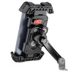 GREFAY Motorcycle Phone Holder, Universal Motorbike Phone Mount with Dual Anti-Vibration, Phone Holder for Motorbike Mirror Mount with 360° Rotation for 4.5–7.2-inch Smartphones