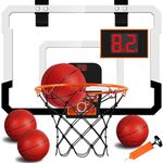 KAEGREEL Indoor Basketball Hoop for Kids, Over The Door Mini Basketball Hoops for Room Office Door, Mini Hoop with Scoreboard & 4 Balls Christmas Toys Gifts for 5 6 7 8 9 10 11 12 Years Old Boys Girls