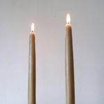 Candlestock 8 inch Pure Bayberry and Beeswax Blend Dripless Taper Candle Pair - Scented Candles, Green