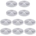 10 Pack Front Reflector Round Reflector for Driveway Fence Gate Posts Trailers Safety Reflectors Automobiles Boats Mailboxes Reflector with Center Mounting Hole (White)