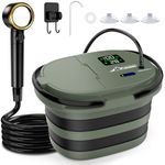 WADEO 2026 New Portable Shower, [Innovative Leak-Proof Bucket + Pump in One] [13000mAh] Rechargeable Shower, 5 Gears & 4 Shower Modes, Outdoor Shower Kit for Camping, Campervan, Pet, Garden (Green)