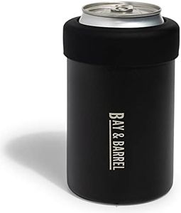 Stainless Steel 375ml Beer Can and Bottle Stubby Holder | This Insulated Stubby Cooler Keeps Your Drink Cold for Hours | Fits Standard 375ml Cans and Bottles | Metal Beer Can Holder (Black)