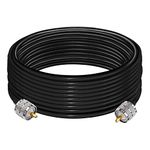 PL259 Cable RG58 CB Radio Cable PL259 Jumper 32.8ft (10M) SO239 UHF Male to Male Extension Cable Low Loss RF Black Coaxial Cable PL259 Coax Cable for Two Way RadioWireless LAN Devices