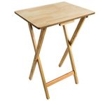 Home Vida Folding Snack Table, Wood, Natural