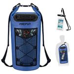 Piscifun Waterproof Dry Bag Backpack 40L Floating Dry Backpack with Waterproof Phone Case for Water Sports - Fishing Boating Kayaking Surfing Rafting Camping Gifts for Men and Women Sapphire Blue
