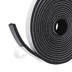 fowong Open Cell Foam Tape, 12mm(Width) X 6mm(Thick), Weather Stripping for Doors and Windows Adhesive Insulation Strip (2 Rolls with Total 4M Long)