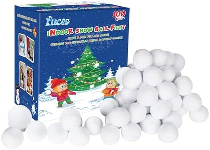 Luces 100 PCS Fake Snow Balls, Plush Indoor Snow Ball Fight Set, Soft Winter Game Balls for Outdoor Indoor, Christmas Tree Decorations DIY Accessories Parent-Child Interaction