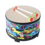 Baby Drum for Kids, Floor Tom Drum 10 inch Percussion Music Instrument Kids Drum with 2 Mallets for Children, Christmas Birthday Gift (Forest 10 inch)