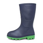 shoezone - Shower Kids Navy and Lime Green Welly Size 10-6 - Size 3 UK - Blue