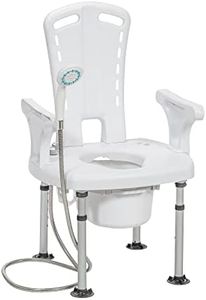 Drive Medical PreserveTech Aquachair Bathing System with Bidet, Premium Shower Chair with Back, Arms & Shower Sprayer, Tub Chair with Cutout Seat, Bath & Shower Chair, Shower Commode Chair