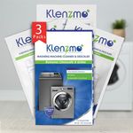 Klenzmo Washing Machine Cleaner & Descaling Powder, Descaler for top load and front load | Washing Machine Drum Cleaner & Tub Cleaner | 180g 3 pouch (Pack of 1)