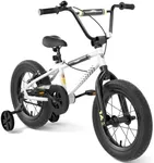 Glaf 12 14 16 Inch Kids Bike with Training Wheels for Boys and Girls Ages 3+ Years Old Bike Bicycle with Water Bottle Holder,Bell, Lightweight (Black White, 16 Inch with Training Wheels)