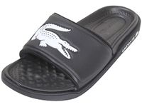 Lacoste Men's Croco Dualiste Slide Sandal Blk/Wht 12 Medium US