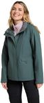 Mountain Warehouse Thunderstorm Womens 3 in 1 Jacket - Waterproof Outer Ladies Rain Coat, Adjustable Features, Detachable Fleece Inner Jacket - for Winter, Outdoors, Khaki, 4